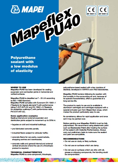 Sellador de Poliuretano Mapeflex PU40 - Mapei